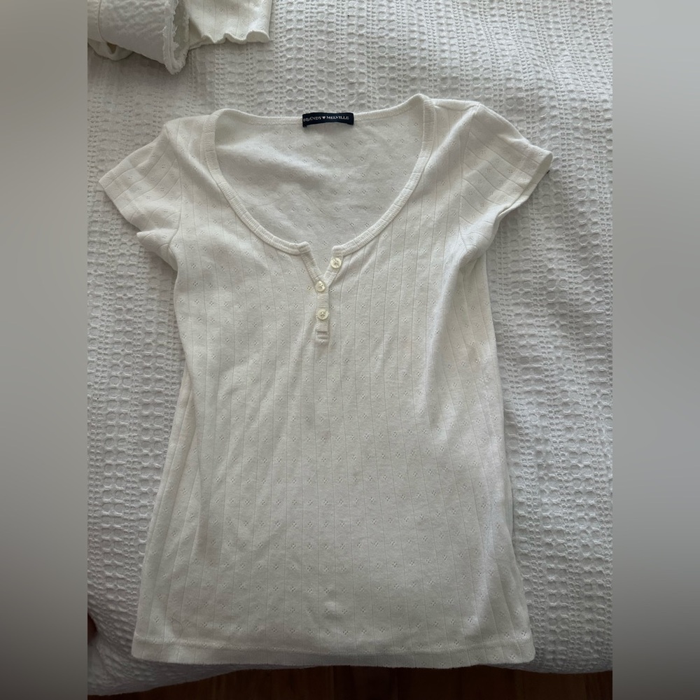 Brandy Melville White Short Sleeve Top